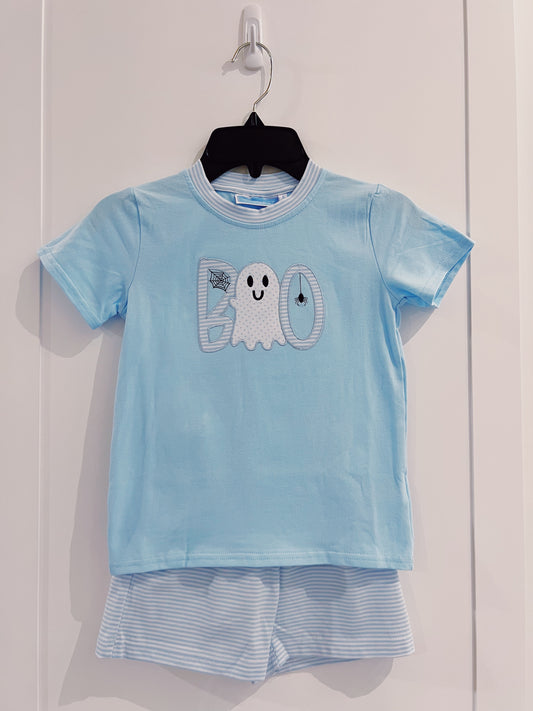 Trotter Street Kids Blue Boo Short Set