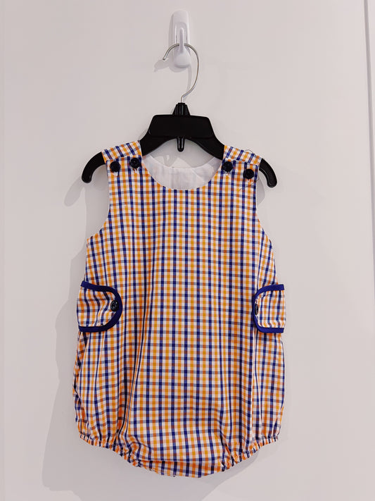 LuLu BeBe Blue/Orange Plaid Boy Bubble