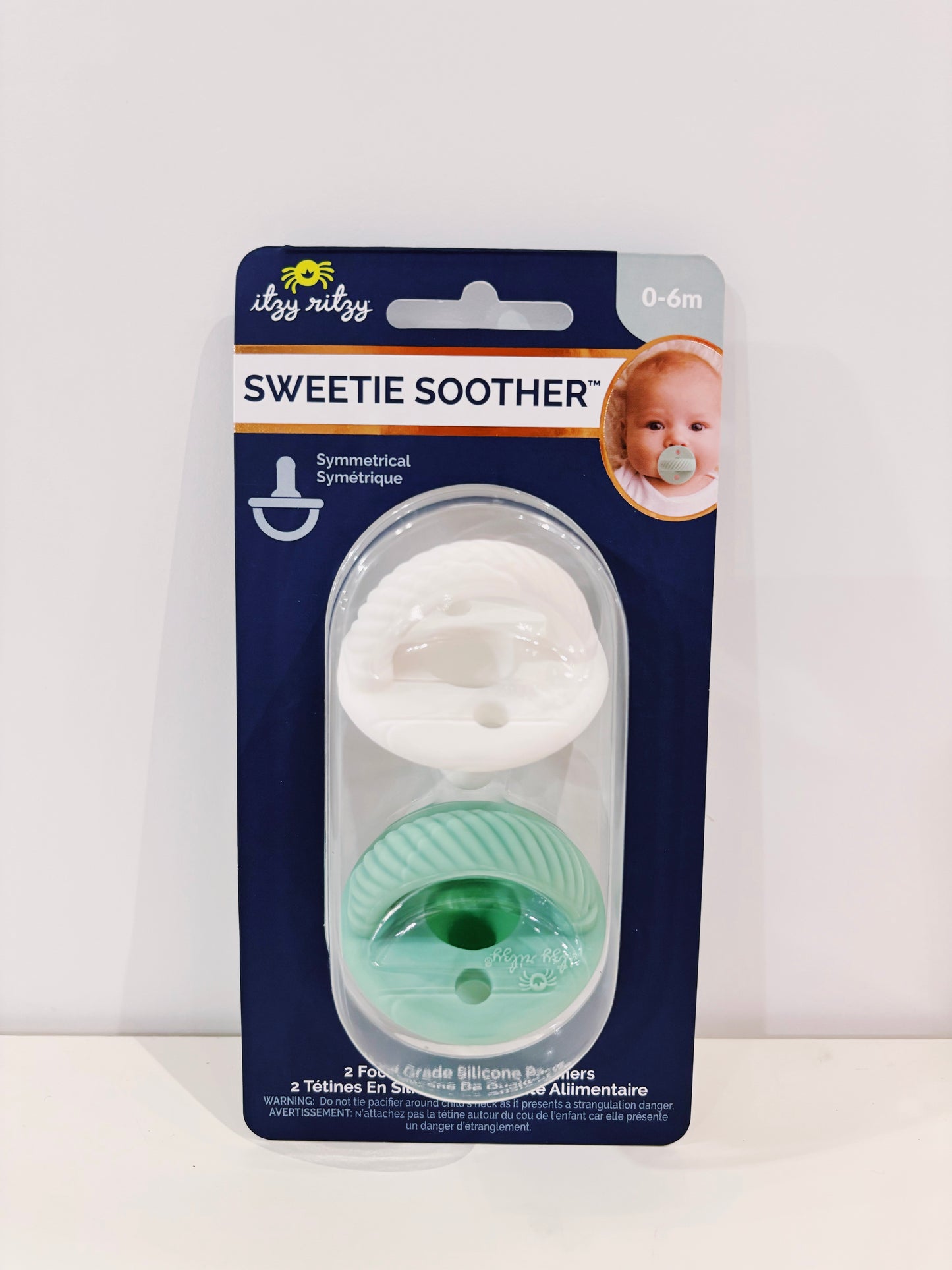 Mint+White Cables Sweetie Soother Pacifier Set