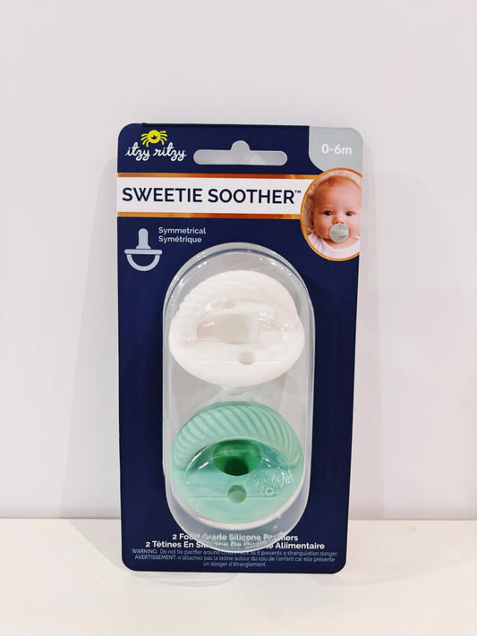 Mint+White Cables Sweetie Soother Pacifier Set