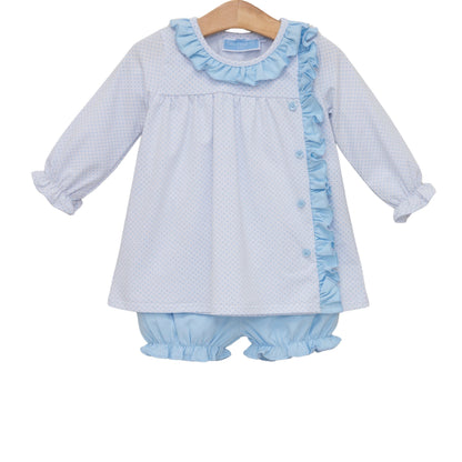 Trotter Street Kids Light Blue Bitty Dot Bloomer Set