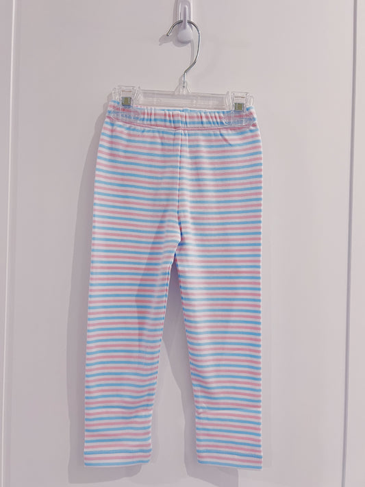 Lily Pads Girls Pink/Blue Stripe Leggings