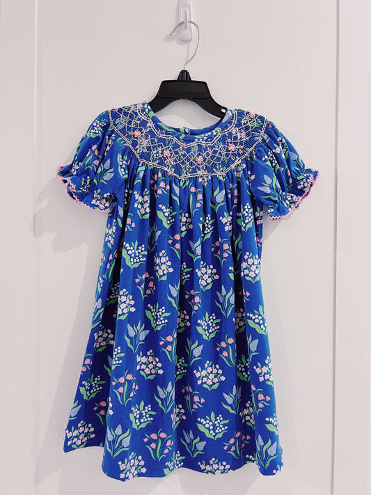 Banana Split Indigo Bloom Smocked Geo Bishop