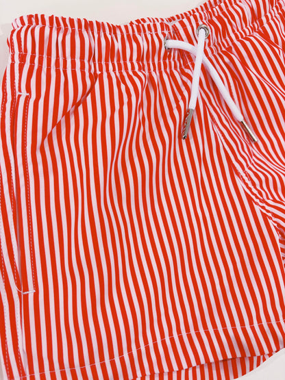 Red Stripes Swim Trunks