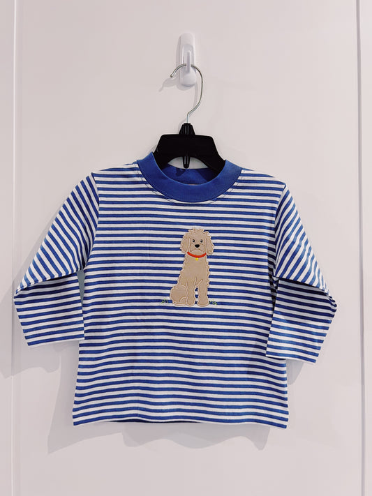 Lily Pads Boys Blue Stripe Doodle L/S Tee