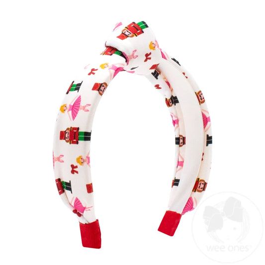 Red Nutcracker Printed Knot Headband