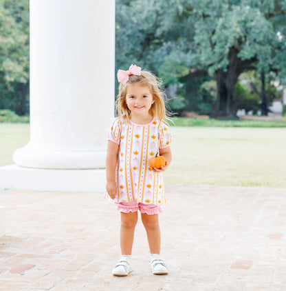 Trotter Street Kids Pumpkin Patch Scalloped Bloomer Set