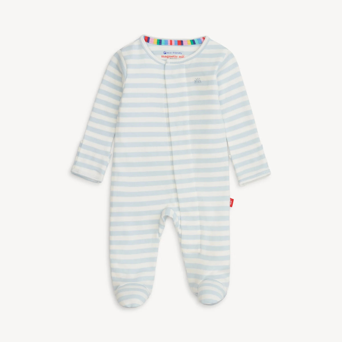 Magnetic Me Blue Stripe Organic Cotton Footie