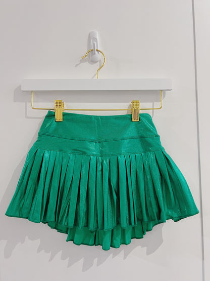 Azarhia Green Shimmer Mini Pleated Skort