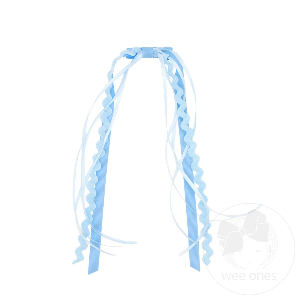 Light Blue Streamer Ric Rac Bow