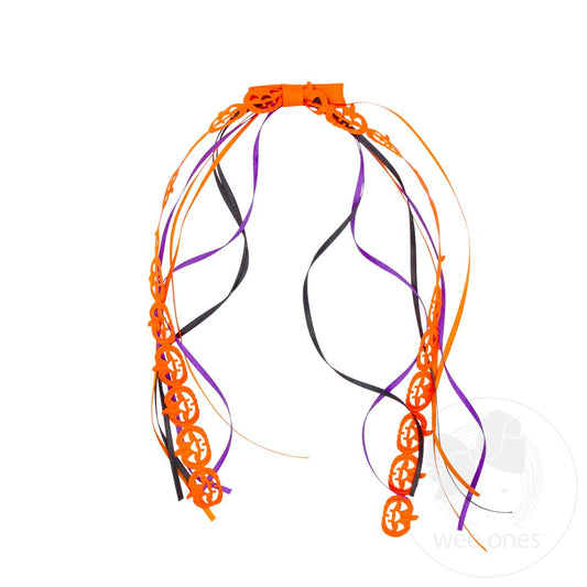 Orange Pumpkin Streamer Bow