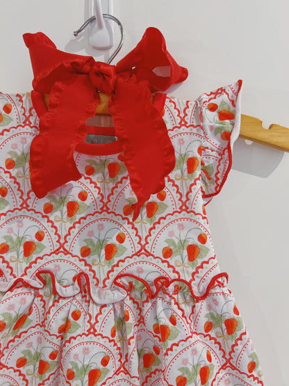 Strawberries Twirl Short Set