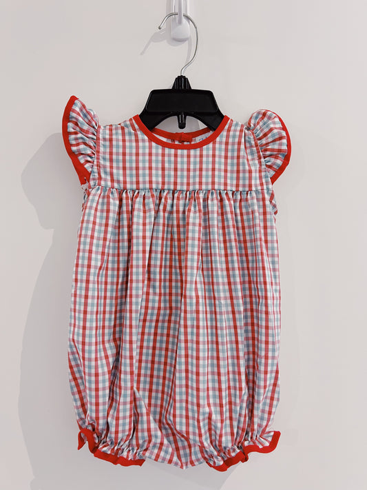 LuLu BeBe Red/Gray Plaid Girl Bubble