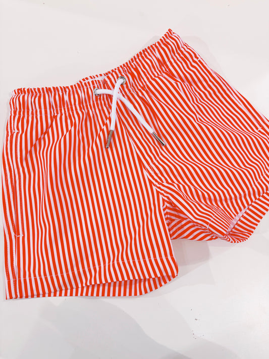Red Stripes Swim Trunks