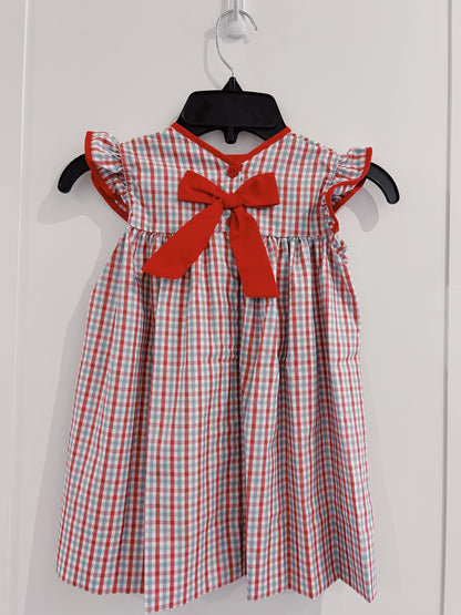 LuLu BeBe Red/Gray Plaid Dress