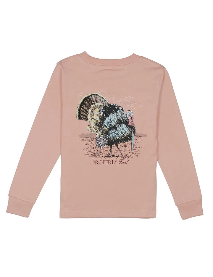 Properly Tied Peach Gobbler L/S Tee