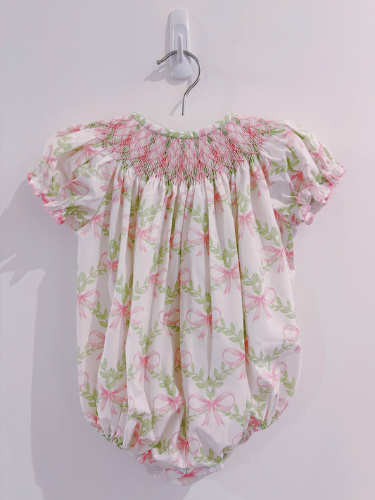 Smocked Bow Floral Bubble