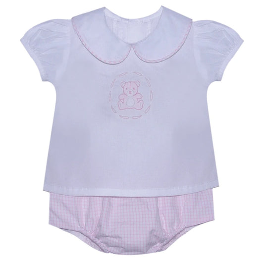 Baby Sen Pink Bailey Teddy Bear Diaper Set