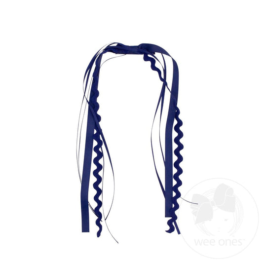 Navy Streamer Ric Rac Bow