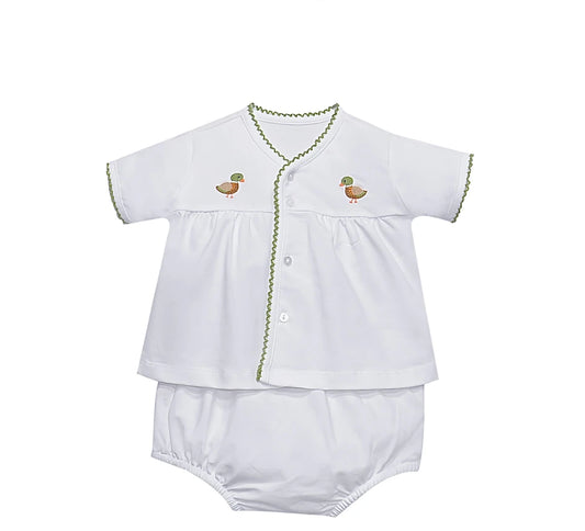 Baby Sen White Brennan Ducks Diaper Set
