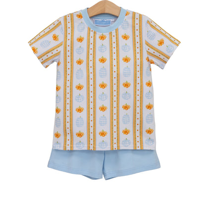 Trotter Street Kids Pumpkin Patch Short Set