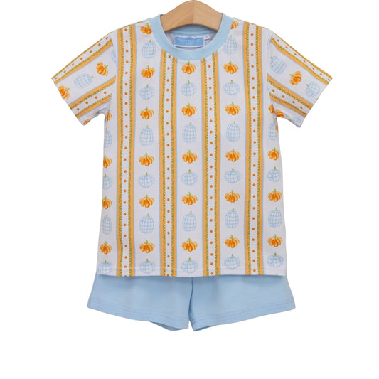 Trotter Street Kids Pumpkin Patch Short Set