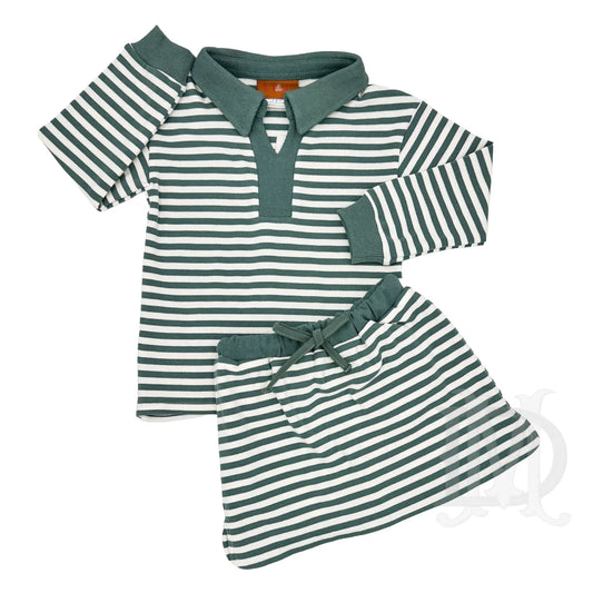Millie Jay Green Stripe Isabelle Skort Set