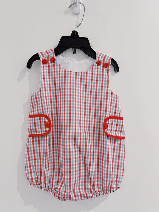 LuLu BeBe Red/Gray Plaid Boy Bubble