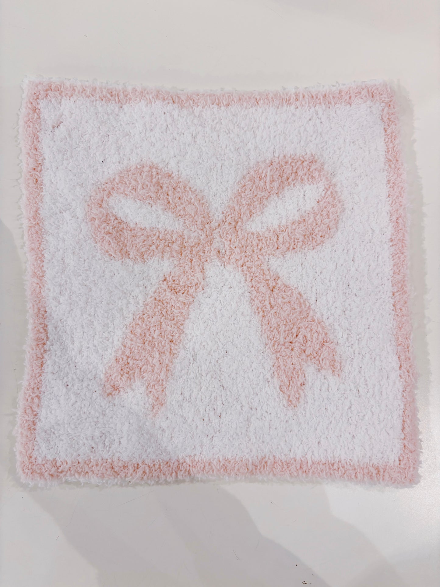 Cuddle Luxe Light Pink Bows Lovey