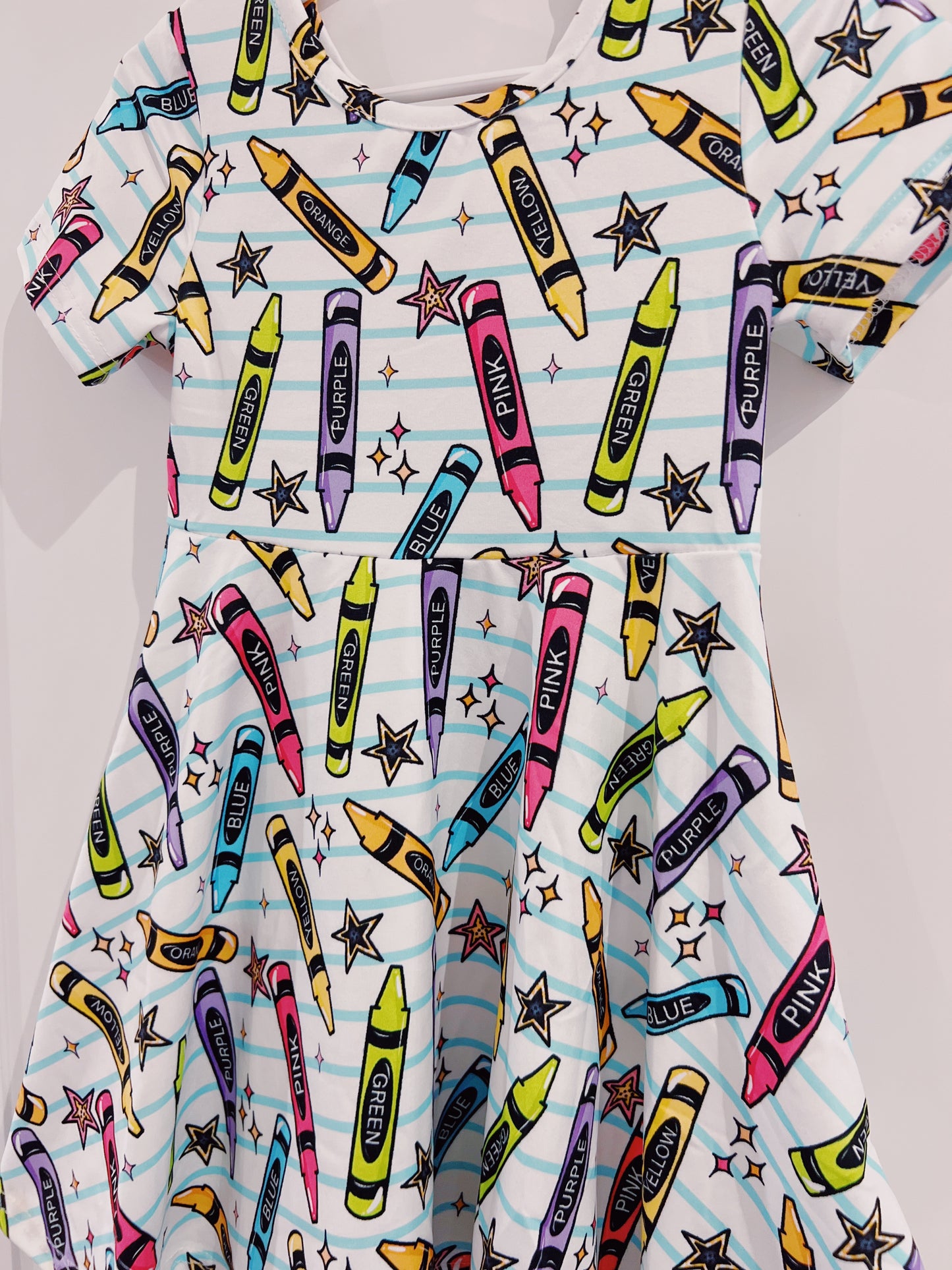 Back to School Pencil Print Twirl Dress