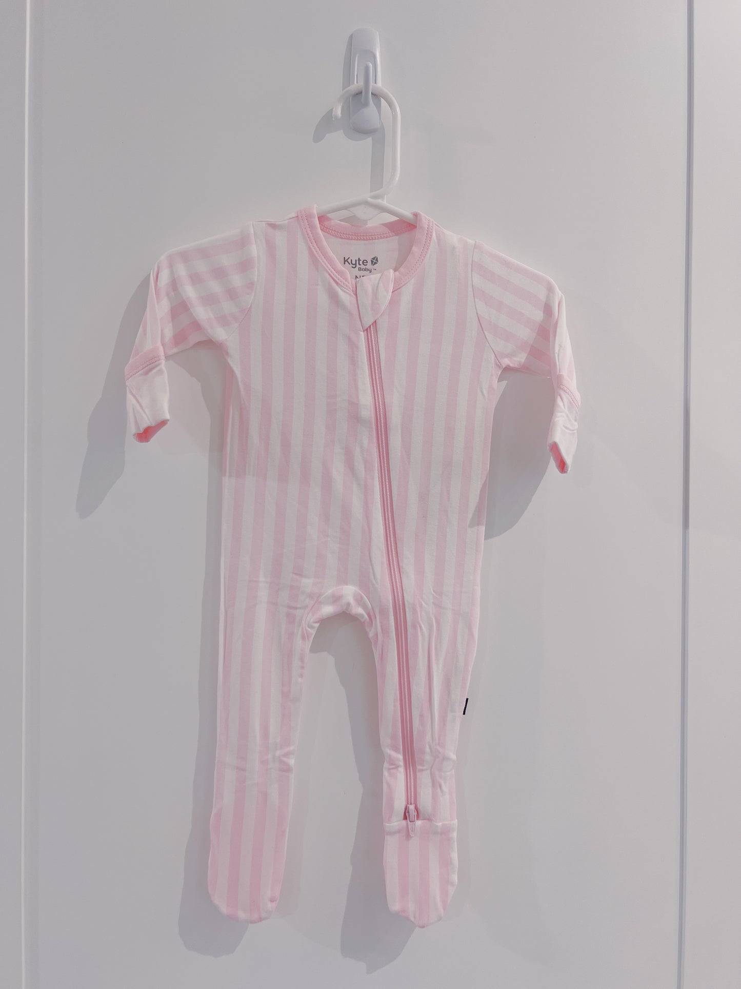 Kyte Baby Sakura Stripe Zippered Footie