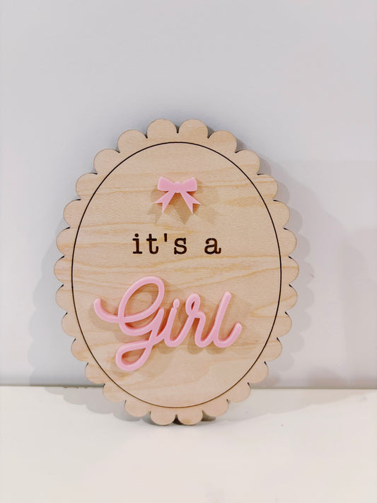 Its a Girl Oval Sign