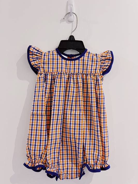 LuLu BeBe Blue/Orange Plaid Girl Bubble