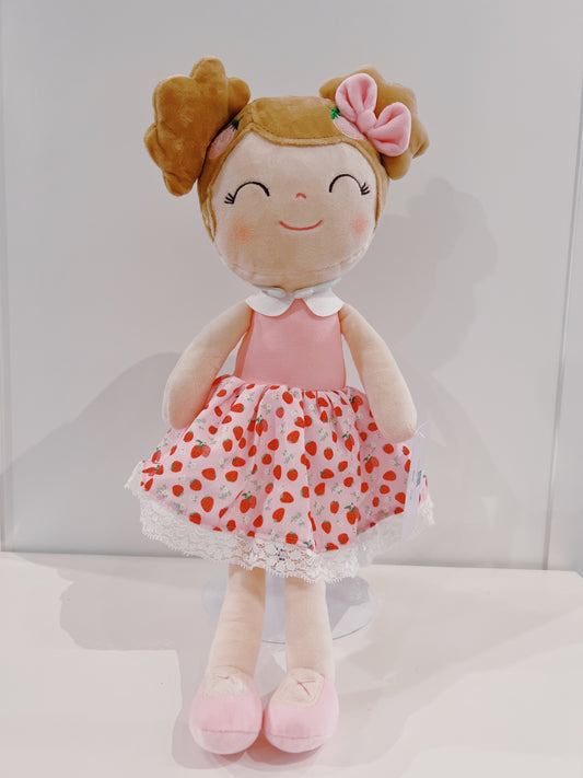 16" Plus Doll- Strawberry Dress/Light Brown Hair