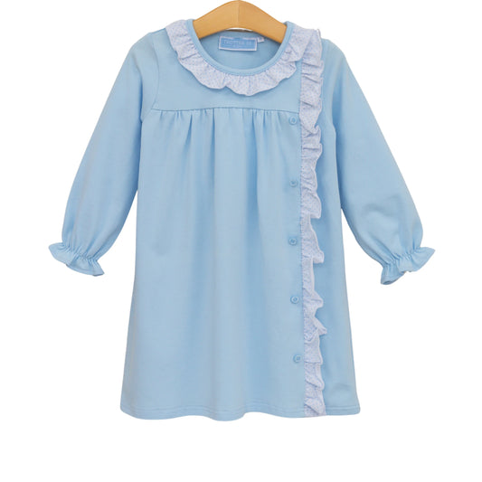 Trotter Street Kids Light Blue Bitty Dot Lucille Dress