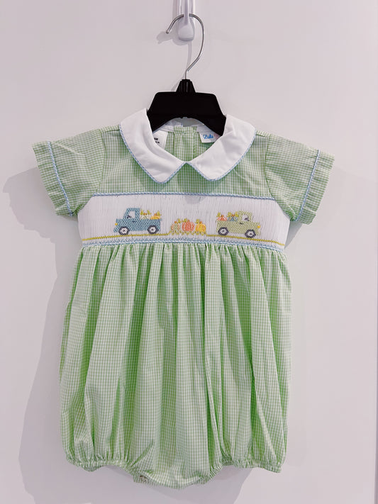 LuLu BeBe Smocked Pumpkin Boy Bubble