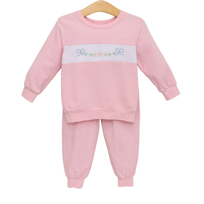 Trotter Street Kids Flower Jogger Set
