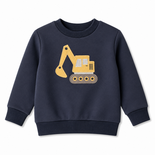 Emma Jean Excavator Applique Sweater