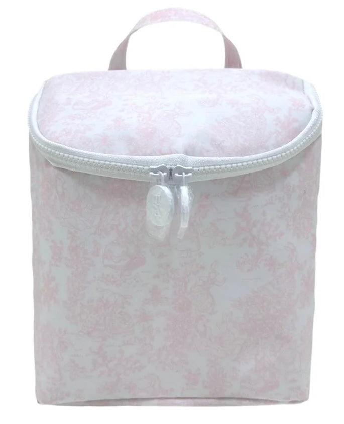 TRVL Pink Bunny Toile Take Away Lunch Bag