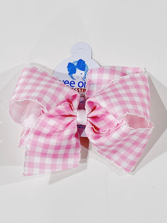 King Moonstitch Pink Gingham Bow