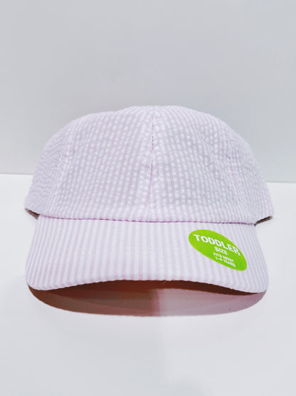 Pink Seersucker Ball Cap