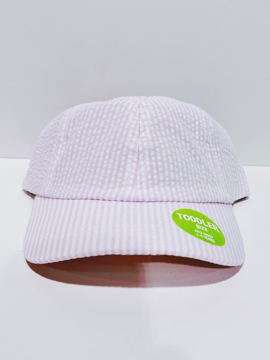 Pink Seersucker Ball Cap
