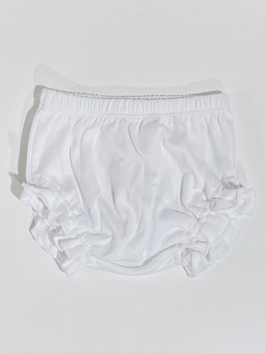 White Lily Pads Knit Ruffle Bloomers