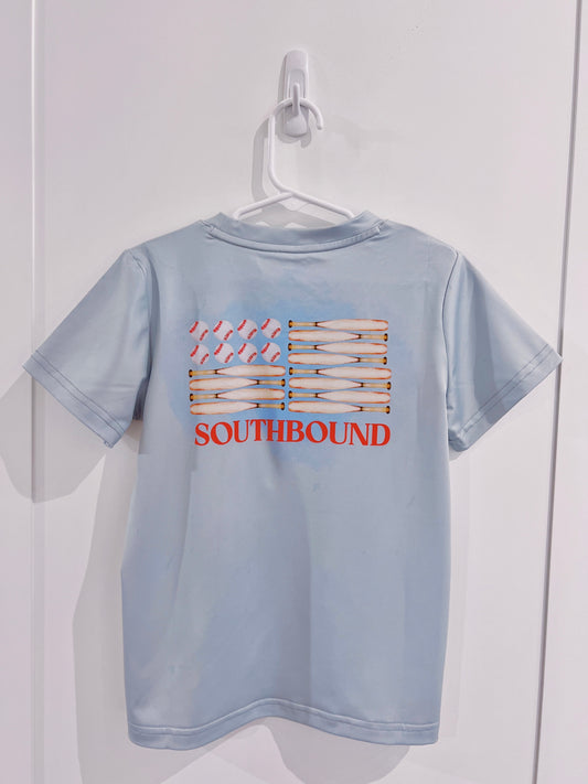 Southbound Perf Tee- Baseball Flag