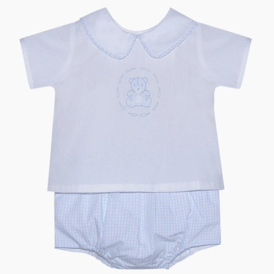 Baby Sen Blue Bailey Teddy Bear Diaper Set