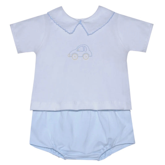 Baby Sen White Bailey Car Diaper Set