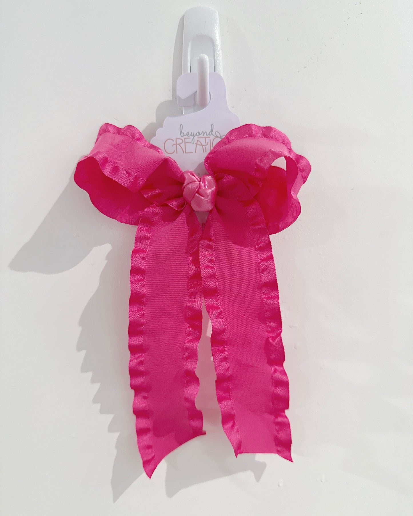1.5" Double Ruffle Ribbon Bow with Tails