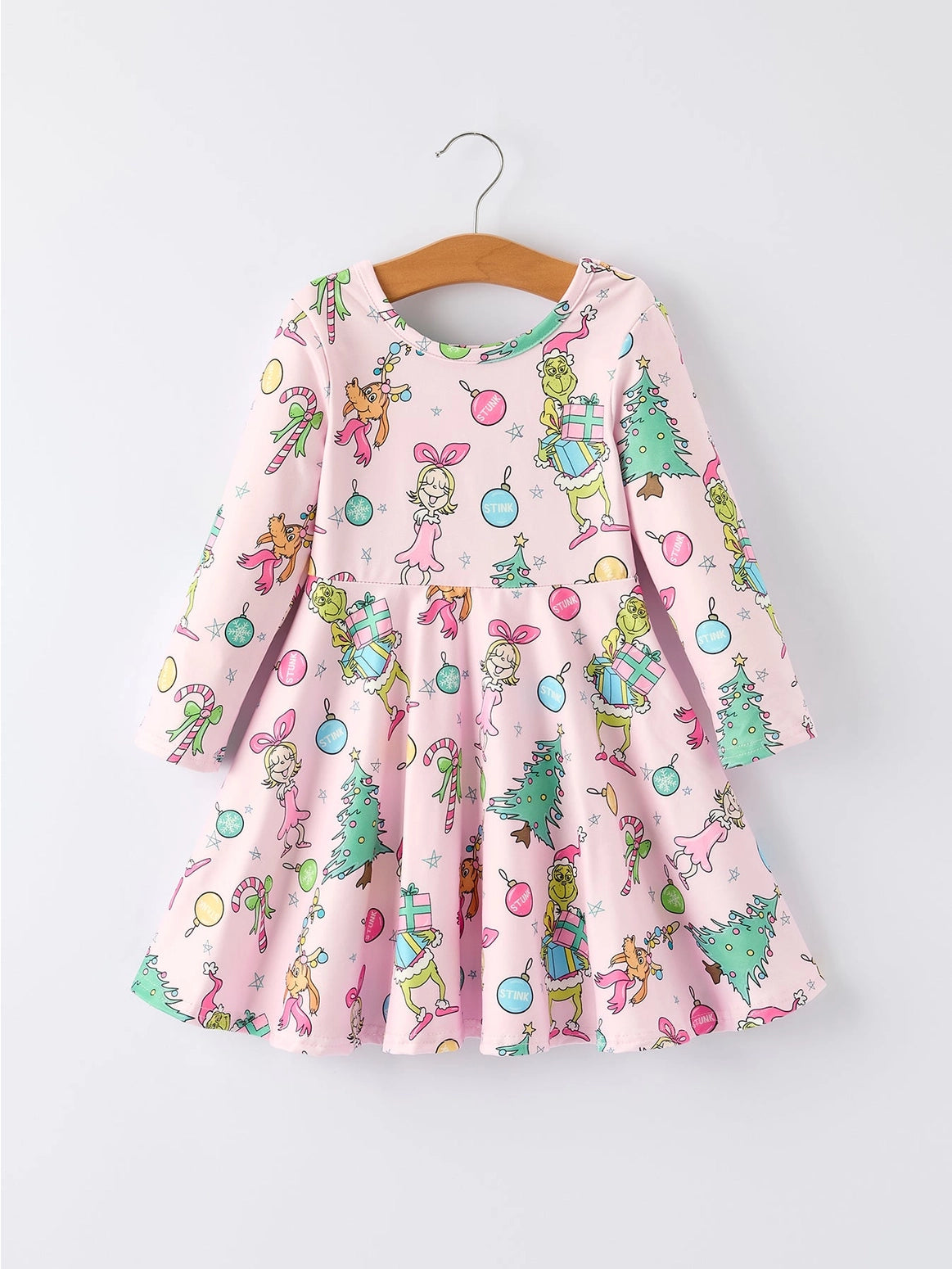 Pink Grinch Twirl Dress