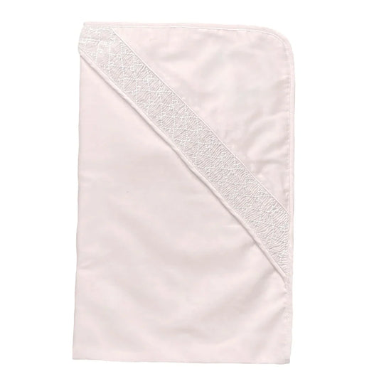 Petit Ami Pink Smocked Blanket