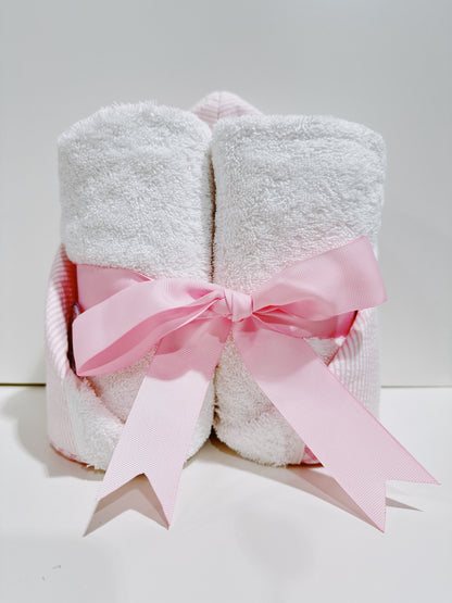 Pink Puppy Applique Everykid Hooded Towel